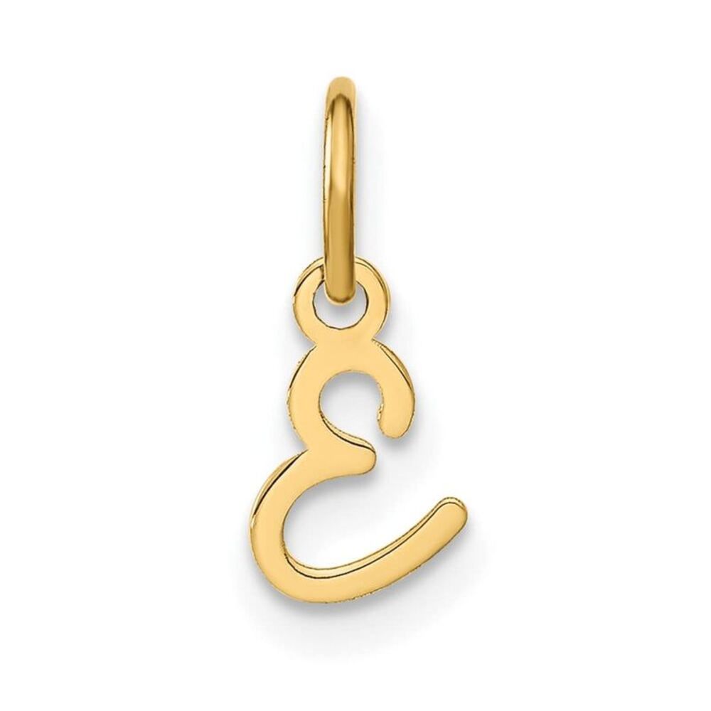 10k Yellow Gold Upper Case Letter E Initial Charm - image 6